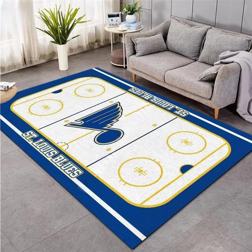 3D Hockey Rug, Ice Hockey Carpet Non-Slip Machine WashableDoormat, Sport Themed Floor Mat for Living Room Dining Room Game Room