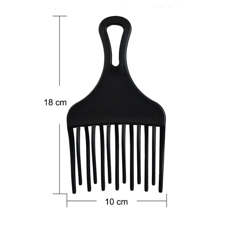 1Pc Pro High& Low Gear Comb Insert Afro Hair Pick Big Tooth Comb Hair Fork Plastic Curl Hairbrush Anti-static Hair Styling Tool
