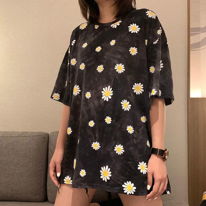 2020 New Daisy Short-sleeved T-shirt Female Bottoming Korean Version of Loose Body T-shirt Half-slee