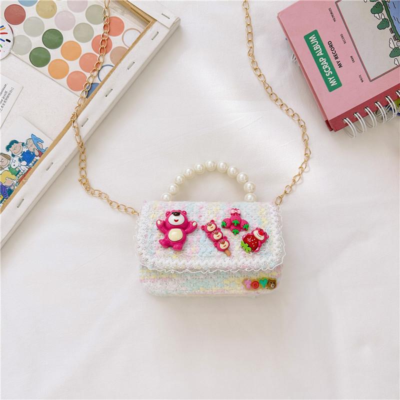 Lotso Bead Creative Handbag Cotton Linen Shoulder Bag With Animal Girls For