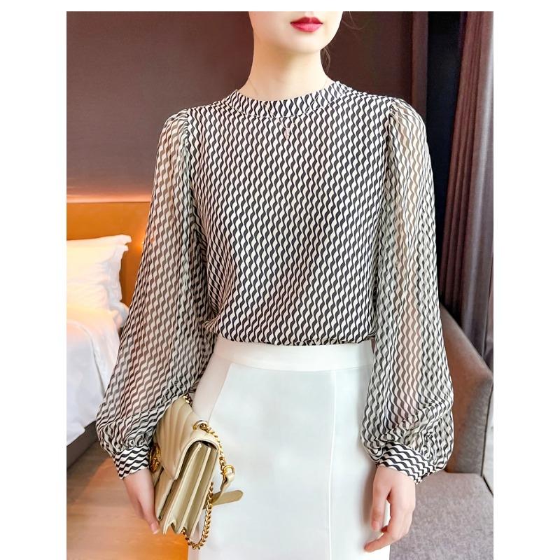 

Стильные шифоновые рубашки Весна-Лето Женские блузки для шикарного образа Модные женские топы Blusa Mujer S