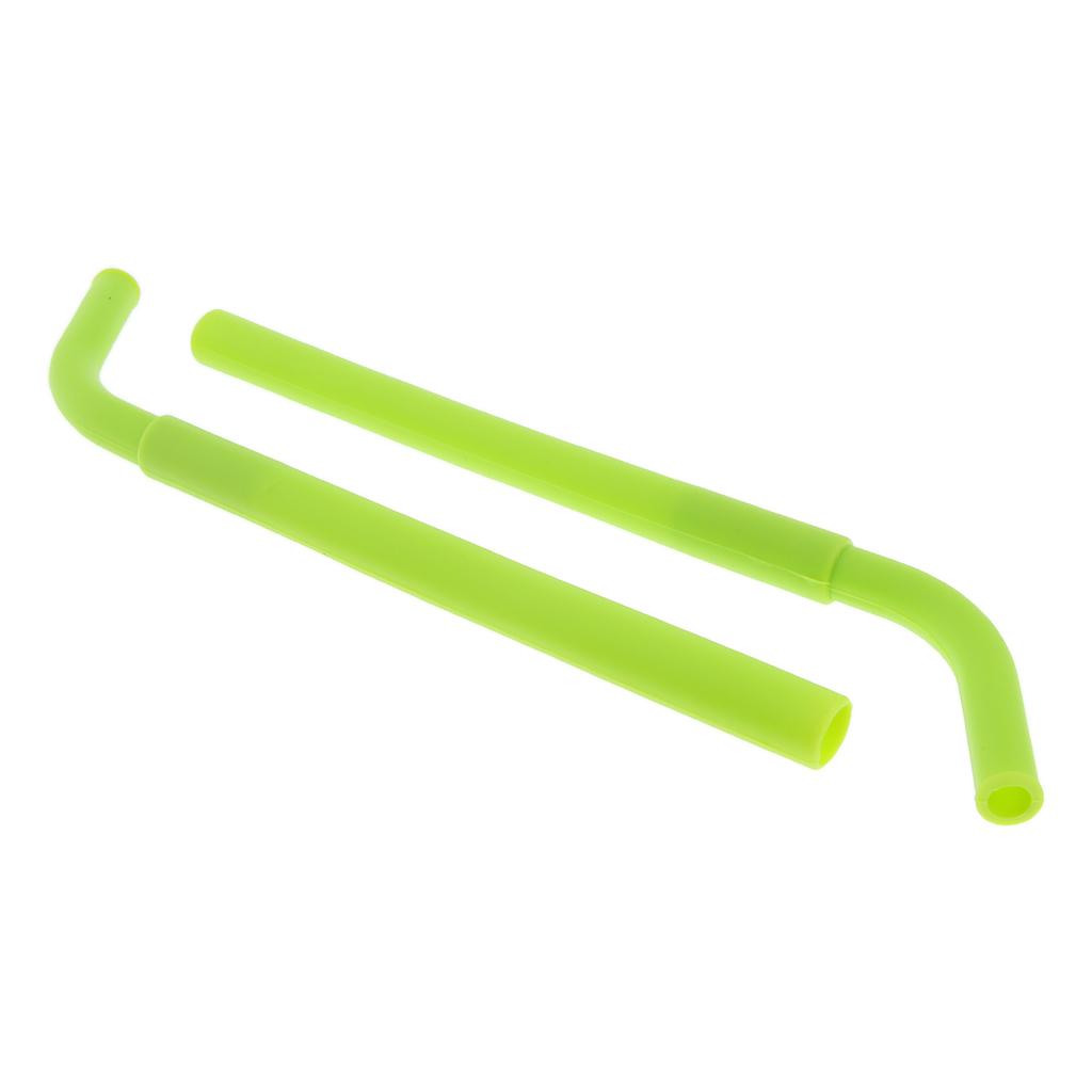 

2x Silicone Flexible Reusable Hot Cold Straws W/ Carrying Case Box
