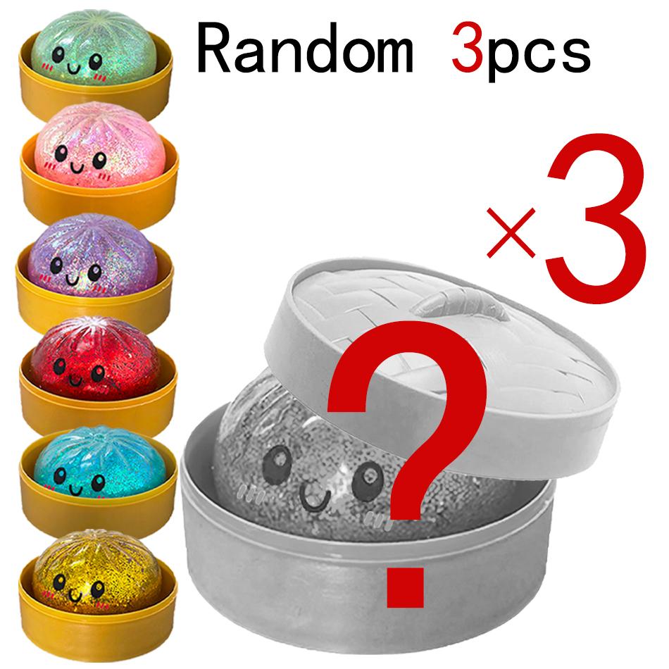 HOT! Push Bubble Colorful Dumpling Squishes Stress With Steamer Cute Anxiety Toy Soft Decompression Dough For Adults Prospector