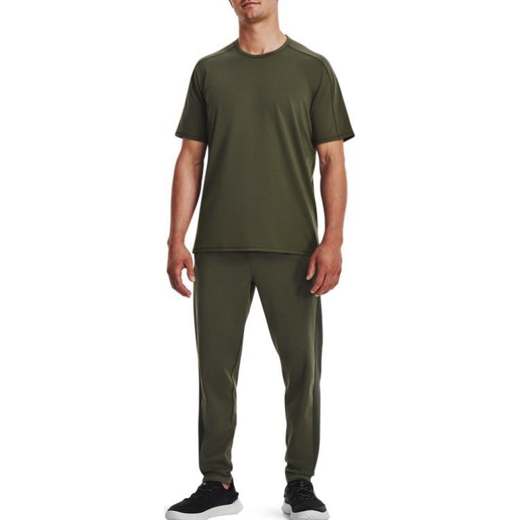 Under Armour Knitted Sweatpants Men's Green Moderate Cuffed Pants Unisex 1379677-390