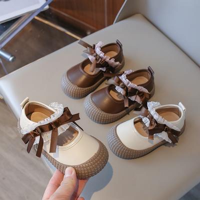 Lolita Mode Vielseitige Spitze Schleife Rundzehen Einfache Rutschfeste Kinder Freizeitschuhe Elegante Prinzessin Mary Janes Kinder Mädchen Ballerinas