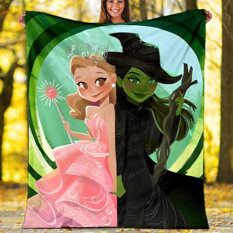 1pc The Wizard of Oz2 Theme Blanket - Digital Print, Polyester, Cozy for All Seasons, Perfect for Outdoor, Camping, and Travel