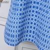 ZANZEA Women Casual Round Neck Short Sleeve Print Dress