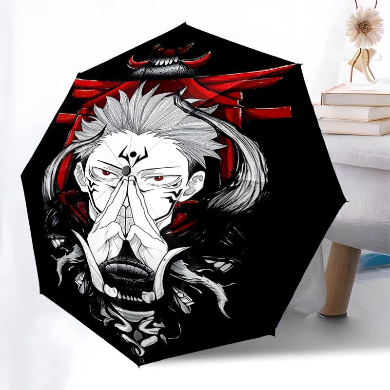 1pc Jujutsu Kaisen Satoru Gojo Inspired Umbrella - Automatic Opening Folding Design, 8-Bone Iron Frame, Outdoor, Perfect Gift for Fans, Travelers, Dai