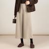 Fanzhen Women's High Waist Wool Blend Wide Leg Cropped Pants