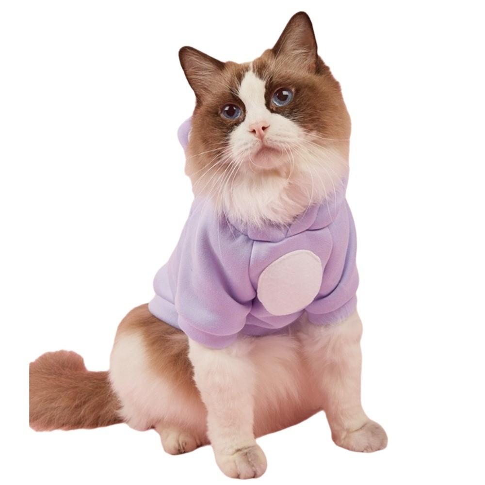 Solid Color Hairless Cat Clothes Winter Coat Pullover Style Pet Costumes Jumpsuit Design Bear Design Cat Hoodie Sweater