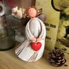 Vintage Resin Angel Girl Figurine, Cute Rustic Farmhouse Decorative Ornament