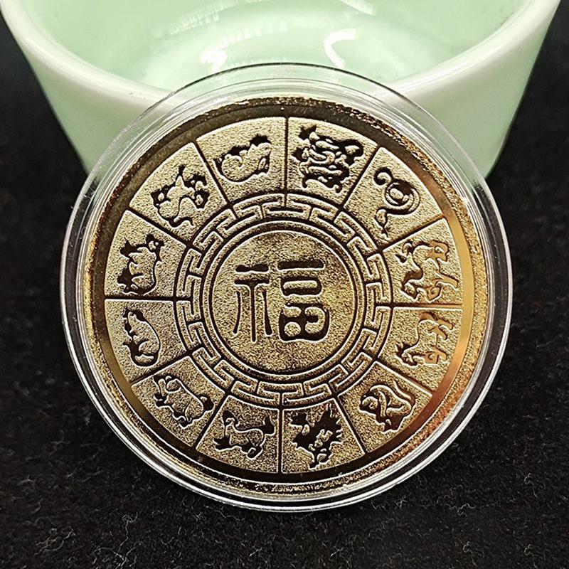 2024 Chinese Golden Silver Dragon Coins Lucky Commemorative Gold Coin Embossed Collectible Medal Souvenirs Gifts
