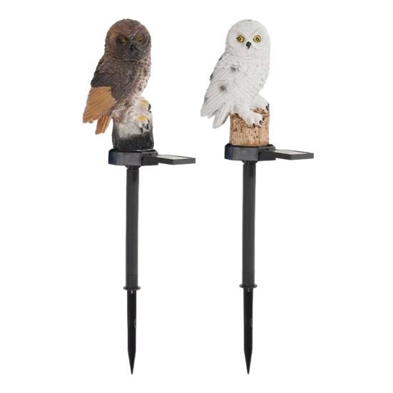 1/2Pcs Solar Owl Light with Stake Weather-resistant Waterproof Outdoor Garden Yard Pathway Patio Yard Lawn Solar Bird LED Decoration Lamp