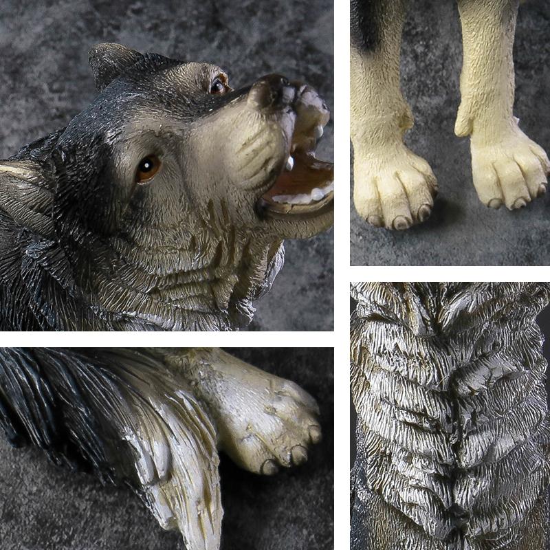 European-style Roaring Wolf Figurine Lifelike Animal Sculpture for Home Décor, Living Room, Office, or Outdoor Garden Ornament
