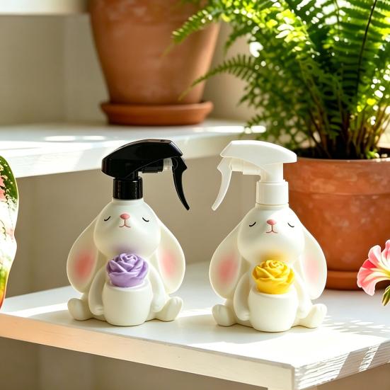 Cute Rabbit Spray Bottle, Fine Mist Water Sprayer, 280ml Plant Mister Gardening Mister Bottle for Flower Watering Home Cleaning