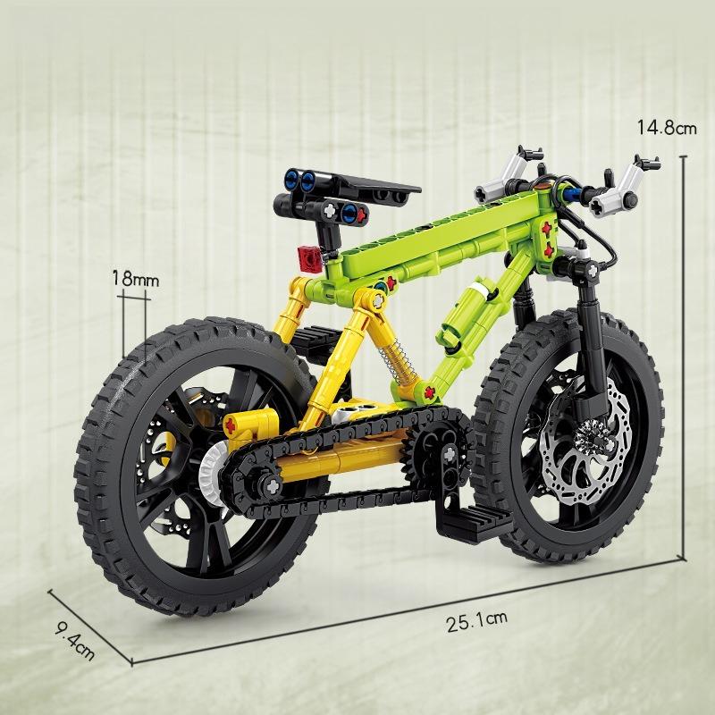 1PACK Mechanical Engineer Jason Mountain Bike Assembling Model Boy Assembling Building Block Toy