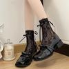 Hollow Y2K Mesh Short Socks Ribbon Bow Lolita JK Socks Breathable Women Mid-Calf Sock  Girls