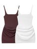New Women's French Sexy Sleeveless Square Neck Lace-up Bodycon Midi Dress