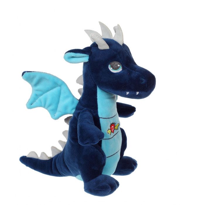 Peluche - peluche dragon sonore, bleu 17 cm