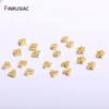 5 Types Flat Beads 14K Gold Plated Brass Smooth Spacer Beads For DIY High Quality Jewelry Making Accessories Wholesale