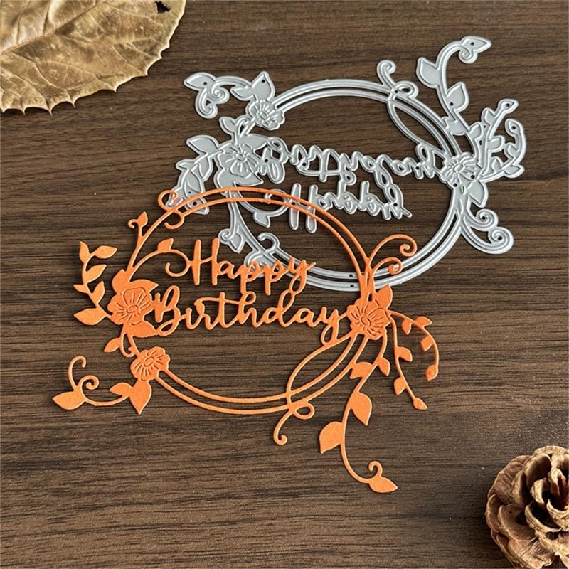 Kranz Metall-Stanzformen Präge-Schablonen Formen Alles Gute zum Geburtstag Schneidwerkzeuge für Fotoalbum Scrapbooking Dekorationen A0KF