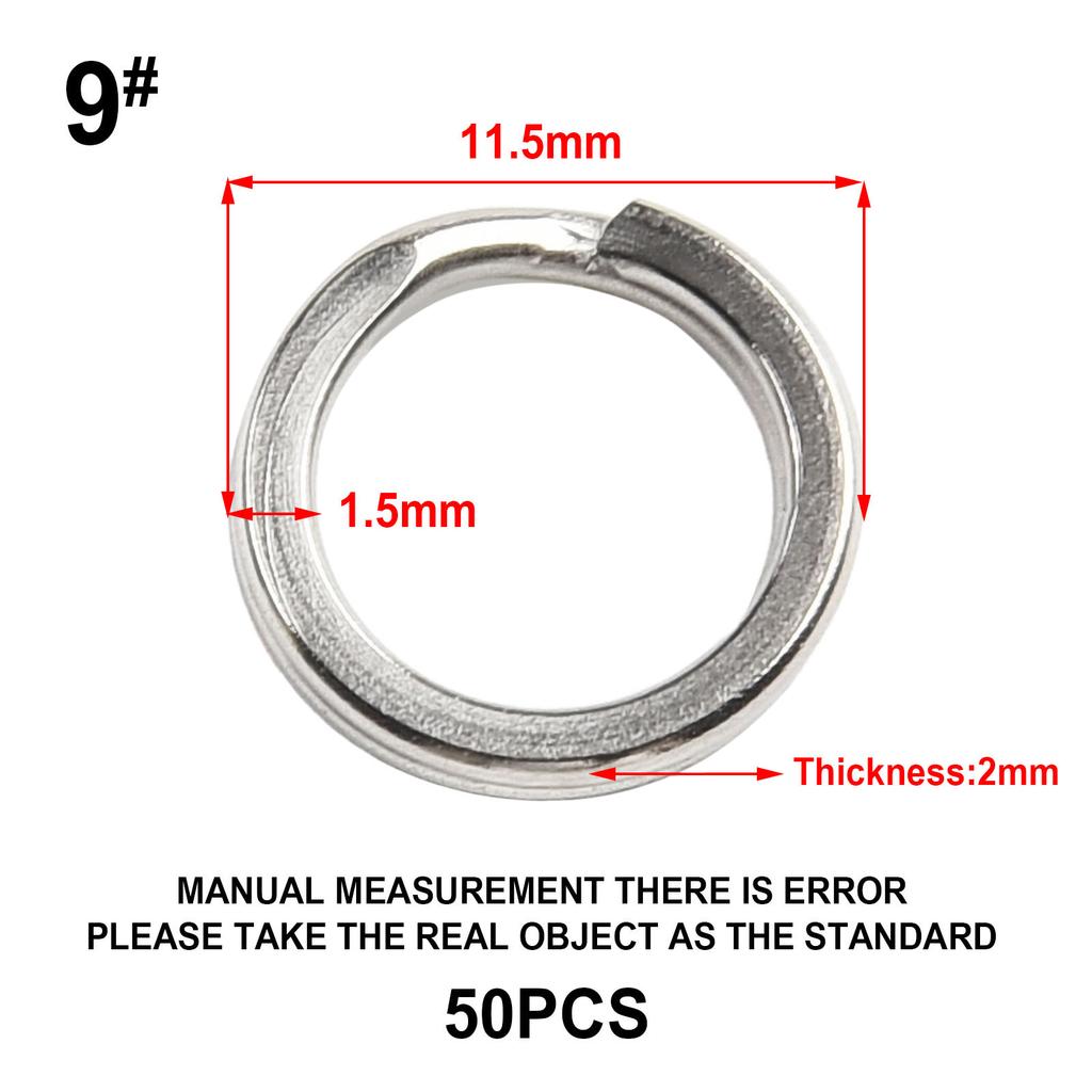 Practical Stainless Steel Fishing Connector Split Ring for Hard Bait Lure