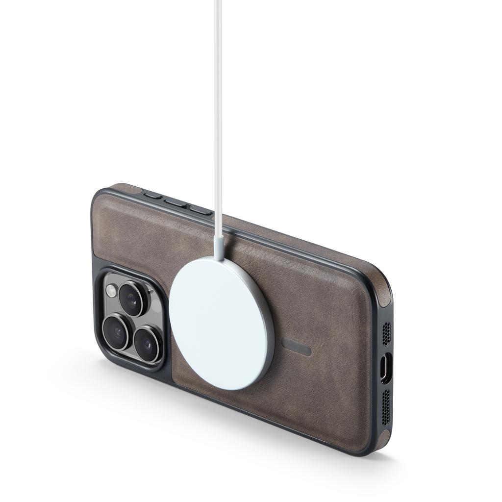 MAGKING K1 Serie Für iPhone 15 Pro Max Magnetische Hülle PC+TPU+PU Leder Stoßfeste Handyhülle