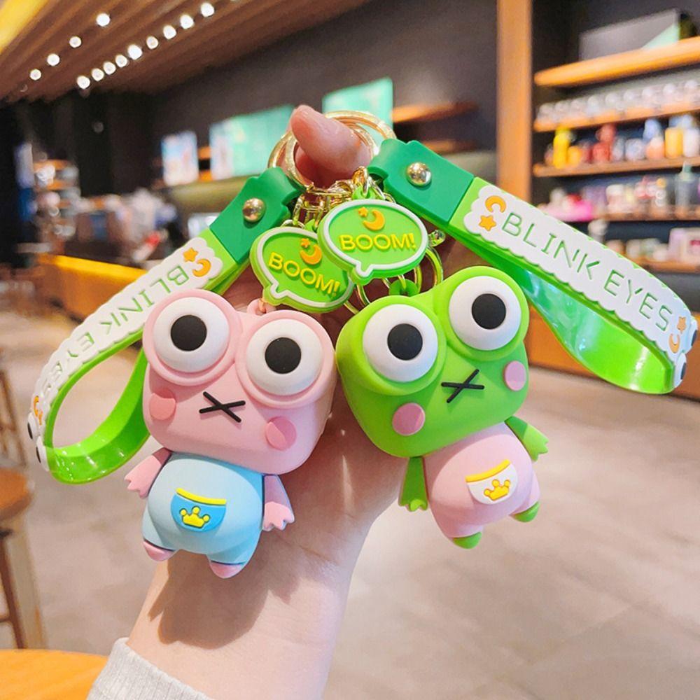 

Eye Press Cartoon Keychain Animal Decompression Toys Creative Gift Bag Hanging Pendant Couple green-frog