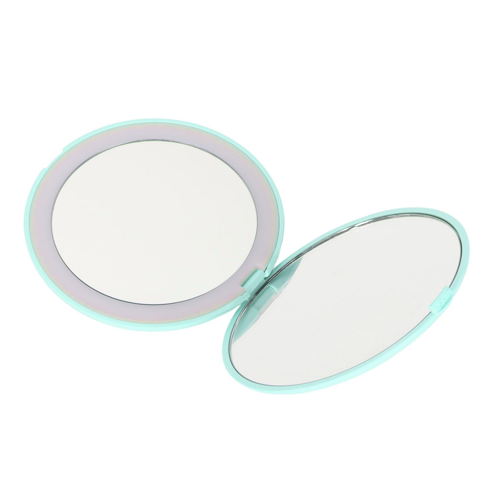 

3.5 Inch LED Mirror 1X 10X Magnification Double Sided Makeup Mirror for Home Travel Built in Battery Green зелёный