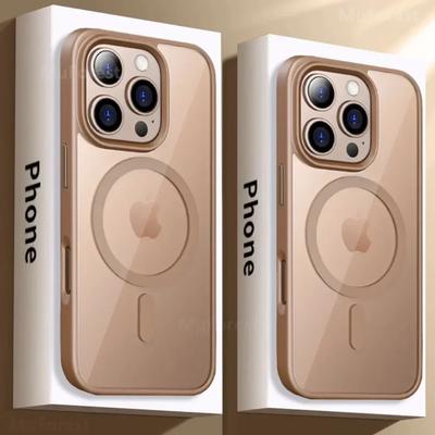 Custodia Magnetica Wireless Trasparente Per iPhone 16 15 14 13 12 11 Pro Max Plus Acrilico Per Magsafe Cover Rigida Antiurto Trasparente