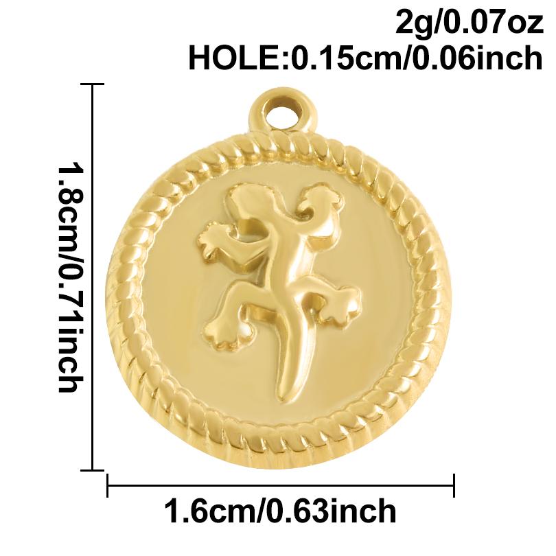 5pcs Pvd Round Charm Tool Wrench Sword Animal Stainless Steel Pendants For Jewelry Making Bracelets Keychain DIY Bag Charms Bulk