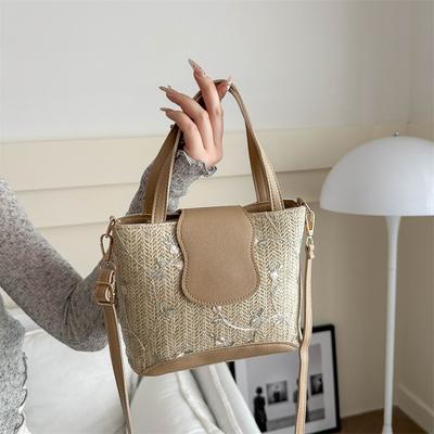 Bags Straw Bucket Bags Niche Versatile Handbags Fashion Ethnic Style Shoulder Bags Crossbody Bags