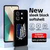 Phone Case For Redmi Note 14 13 12 11 Pro Plus S 5G 14C A3 Anime Attack On Titan  Soft Black Phone Cover