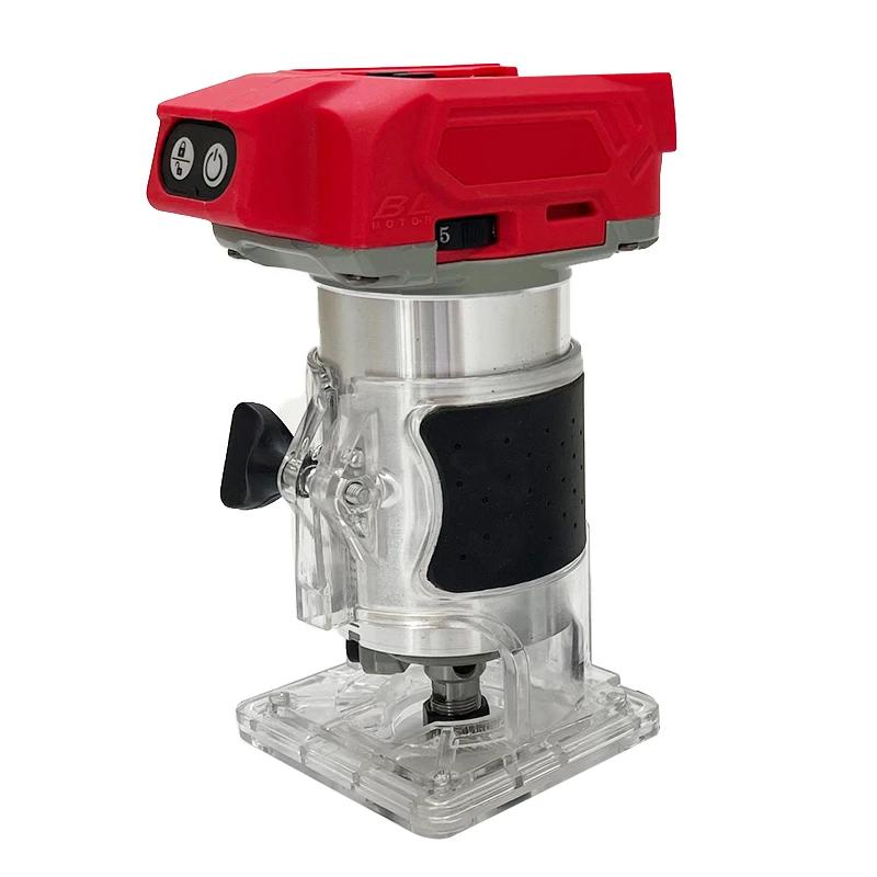 For Milwaukee Brushless Electric Trimmer 800W 30000RPM Cordless Compact Router 5-Speeds Woodworking Trimming Machine 18V Battery