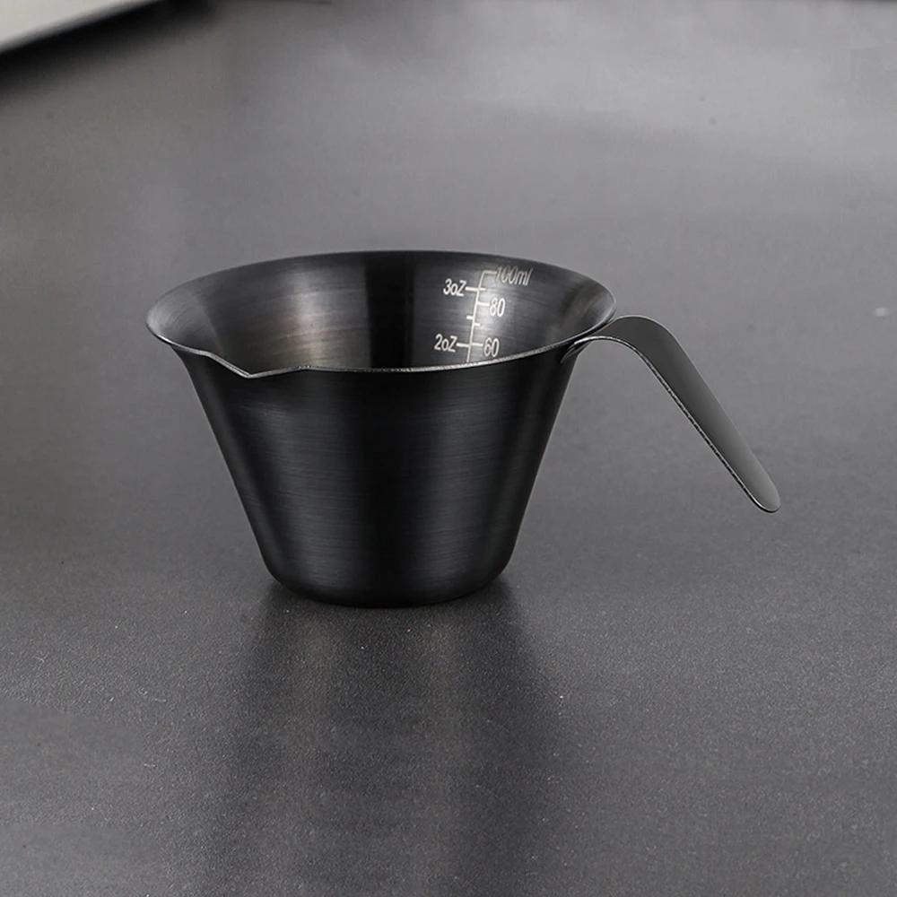 Tasse d'Extraction Espresso 100ml Acier Inoxydable avec Échelle Épaisse Exquise Once Tasse à Café Accessoires Cuisine Maison Café