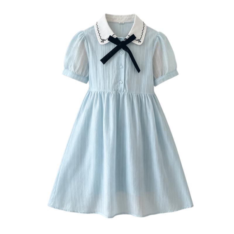 Girls' Stylish Summer 2026 Short Sleeve Princess Dress for Medium and Large Children