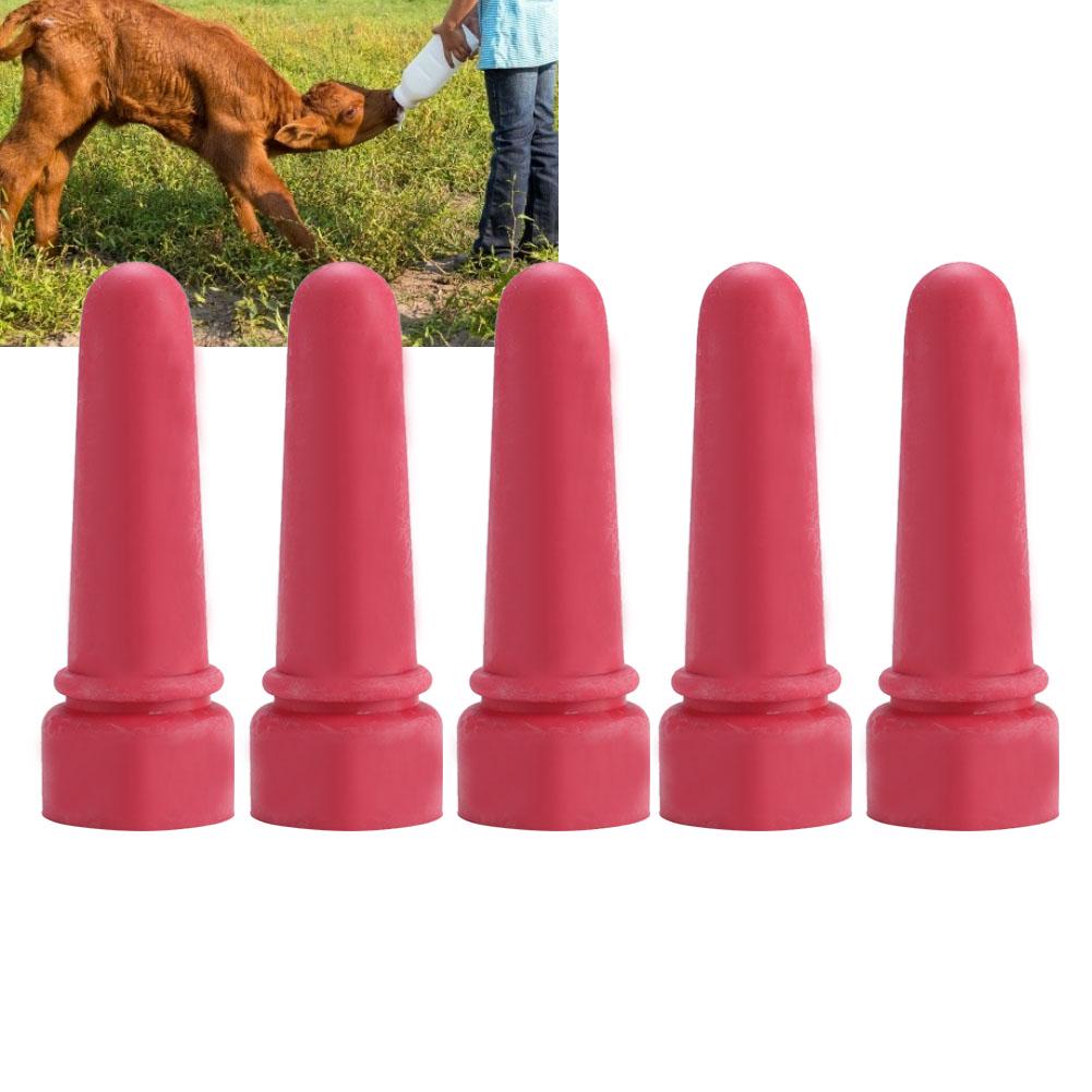 5pcs Animal Feeding Supplies Little Cow Calf Milk Nipple 6.9cm Length Rubber Milk Drink Nipples