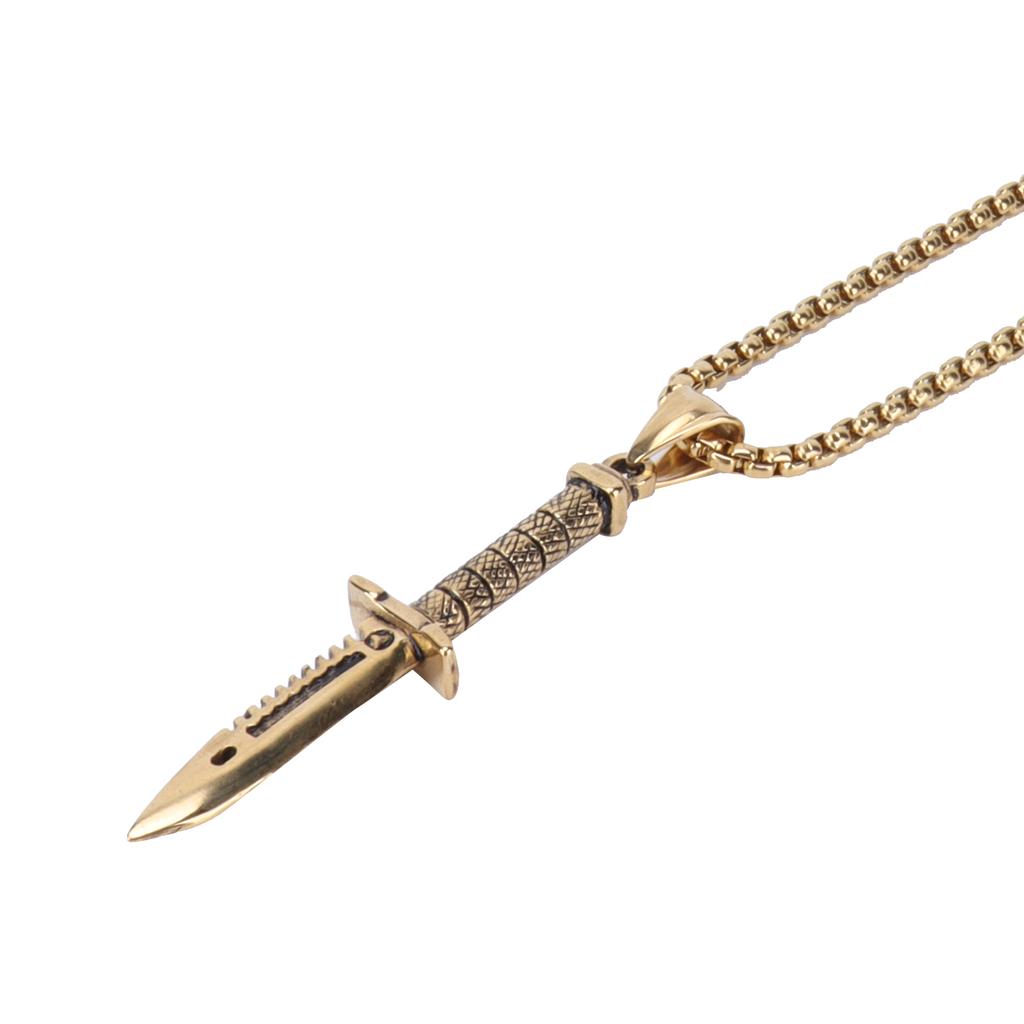 Men Knife Pendant Necklace Fashionable Male Jewelry Necklace Gift Clothes Accessory