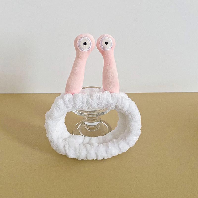 Cartoon Snail Hair Strap, Funny Face Wash Hair Accessories, Cute Women s Face Wash Strap, Cartoon Flannel Hair Strap
