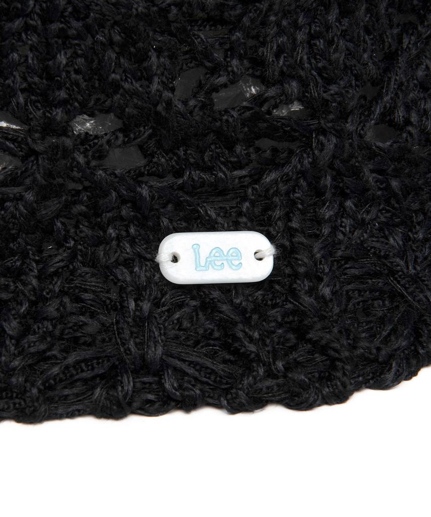 LEE Solid Cotton Lace Knit Hat Black