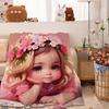 Sweet and Cute Child-themed Pattern Flannel Printed Blanket Suitable for All Seasons Suitable for Living Room Office Sofa Travel