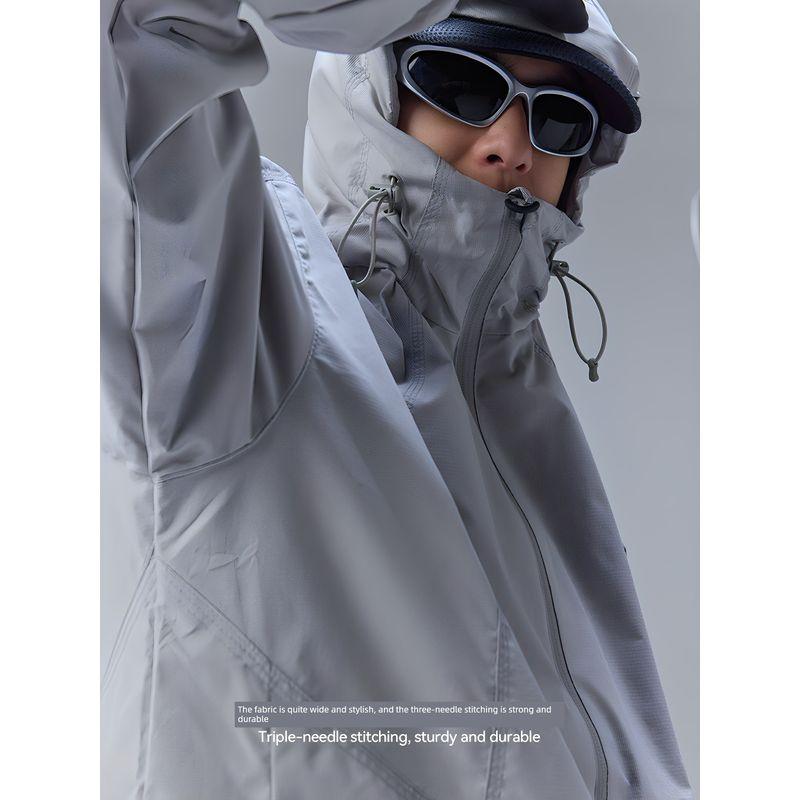 American-Style Street Dupont Three-Proof Sports Hiking Jacket for Men and Women, 2025 Autumn Trendy Windproof Outdoor Hooded Jacket