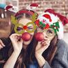 Merry Christmas Party Favors Xmas Hats With Glasses Set Funny Eyeglass Props Party Decoration Snowman Santa Claus Parties Supply