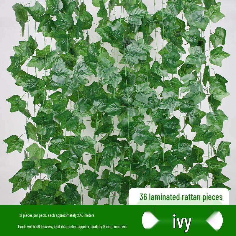 Rattan Pothos Artificial Leaf Vine for Indoor AC and Water Pipe Decoration