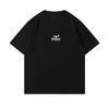 2025 Summer Hong Kong Style Simple Swimming Printed T-Shirt Short Sleeve S Summer Cotton Black Loose Crew Neck T-Shirt Tops