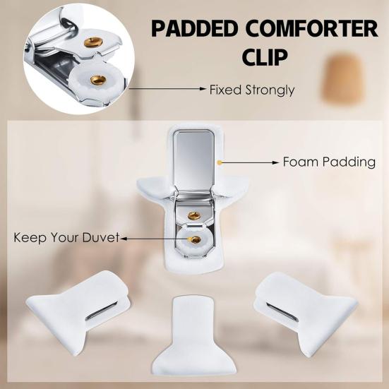 6 Pcs Quilt Holder Anti-slip Quilt Fixer Duvet Clips Quickly Install Padded