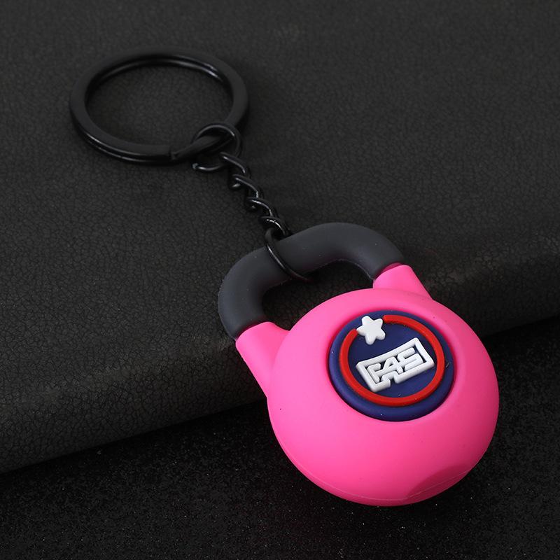 Gym Keychain Set Dumbbell Water Bottle Kettlebell Charm Keyring With Braided Rope For Workout Enthusiasts Bag Accessory