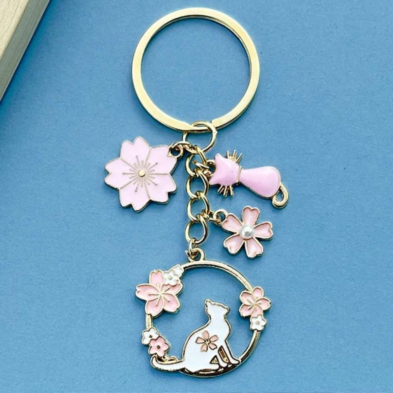 Cute Cats Pet Charm Keychain Chic Cats Figure Bag Hanging Decoration Charm Multipurpose Key Chain Adornment