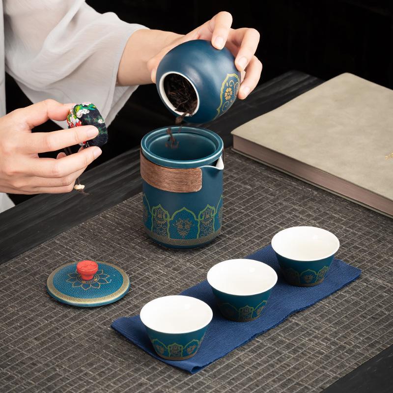 Portable Kung Fu Tea Set for Travel, Camping, and Business Gifts with Logo