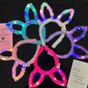 Glow Hair Hoop Cute 3-speed Flash Plush Cartoon Rabbit Ears Luminous Headband Party Prop for Gift